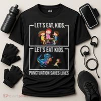 Funny Let's Eat Kids Punctuation Saves Lives Grammar Cooling Performance Crew T-Shirt thumb 3
