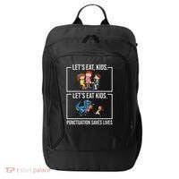 Funny Let's Eat Kids Punctuation Saves Lives Grammar City Backpack thumb 0
