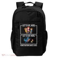 Funny Let's Eat Kids Punctuation Saves Lives Grammar Backpack thumb 0