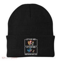 Funny Let's Eat Kids Punctuation Saves Lives Grammar Beanie thumb 0