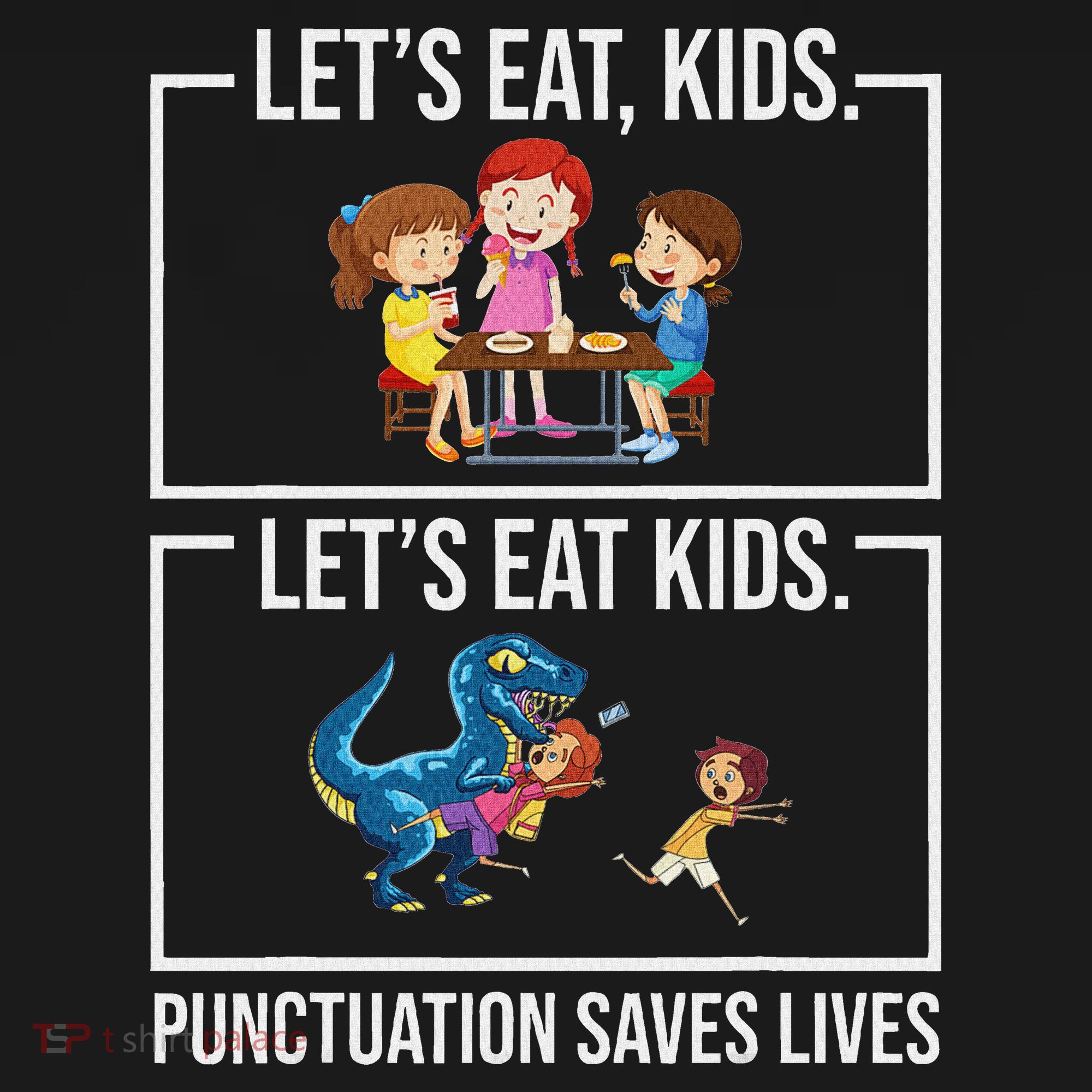 Funny Let's Eat Kids Punctuation Saves Lives Grammar Women's Hoodie