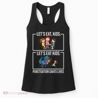 Funny Let's Eat Kids Punctuation Saves Lives Grammar Women's Tank Top thumb 0