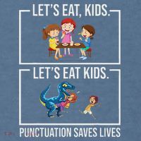 Funny Let's Eat Kids Punctuation Saves Lives Grammar Garment-Dyed Sweatshirt thumb 2