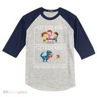 Funny Let's Eat Kids Punctuation Saves Lives Grammar Kids Colorblock Raglan Jersey thumb 0