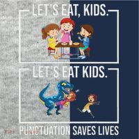 Funny Let's Eat Kids Punctuation Saves Lives Grammar Kids Colorblock Raglan Jersey thumb 2