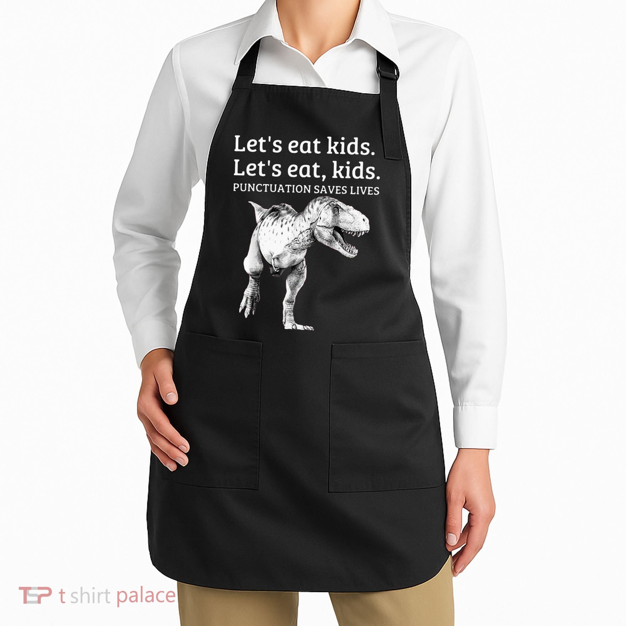 Funny Lets Eat Punctuation Saves Lives Grammar Apron