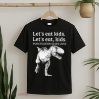 Funny Lets Eat Punctuation Saves Lives Grammar T-Shirt thumb 2