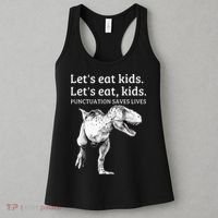 Funny Lets Eat Punctuation Saves Lives Grammar Women's Tank Top thumb 3