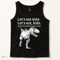 Funny Lets Eat Punctuation Saves Lives Grammar Tank Top thumb 2