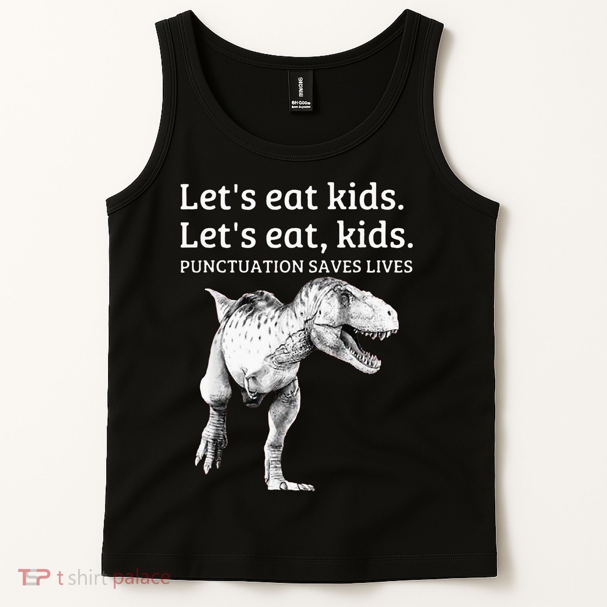 Funny Lets Eat Punctuation Saves Lives Grammar Tank Top