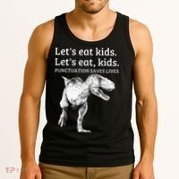 Funny Lets Eat Punctuation Saves Lives Grammar Tank Top thumb 3