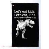 Funny Lets Eat Punctuation Saves Lives Grammar Golf Towel thumb 0