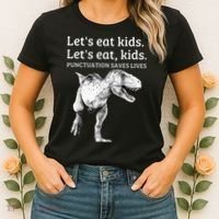 Funny Lets Eat Punctuation Saves Lives Grammar Women's T-Shirt thumb 2