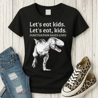 Funny Lets Eat Punctuation Saves Lives Grammar Women's T-Shirt thumb 3