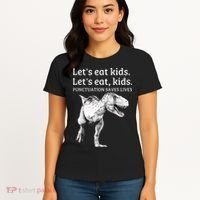 Funny Lets Eat Punctuation Saves Lives Grammar Women's T-Shirt thumb 4