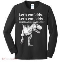 Funny Lets Eat Punctuation Saves Lives Grammar Kids Long Sleeve Shirt thumb 0