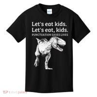Funny Lets Eat Punctuation Saves Lives Grammar Kids T-Shirt thumb 0