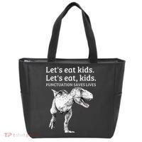 Funny Lets Eat Punctuation Saves Lives Grammar Tote Bag thumb 0