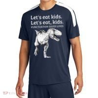 Funny Lets Eat Punctuation Saves Lives Grammar Sport-Tek Competitor United Soccer Jersey thumb 0