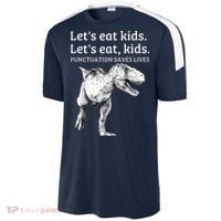 Funny Lets Eat Punctuation Saves Lives Grammar Sport-Tek Competitor United Soccer Jersey thumb 2