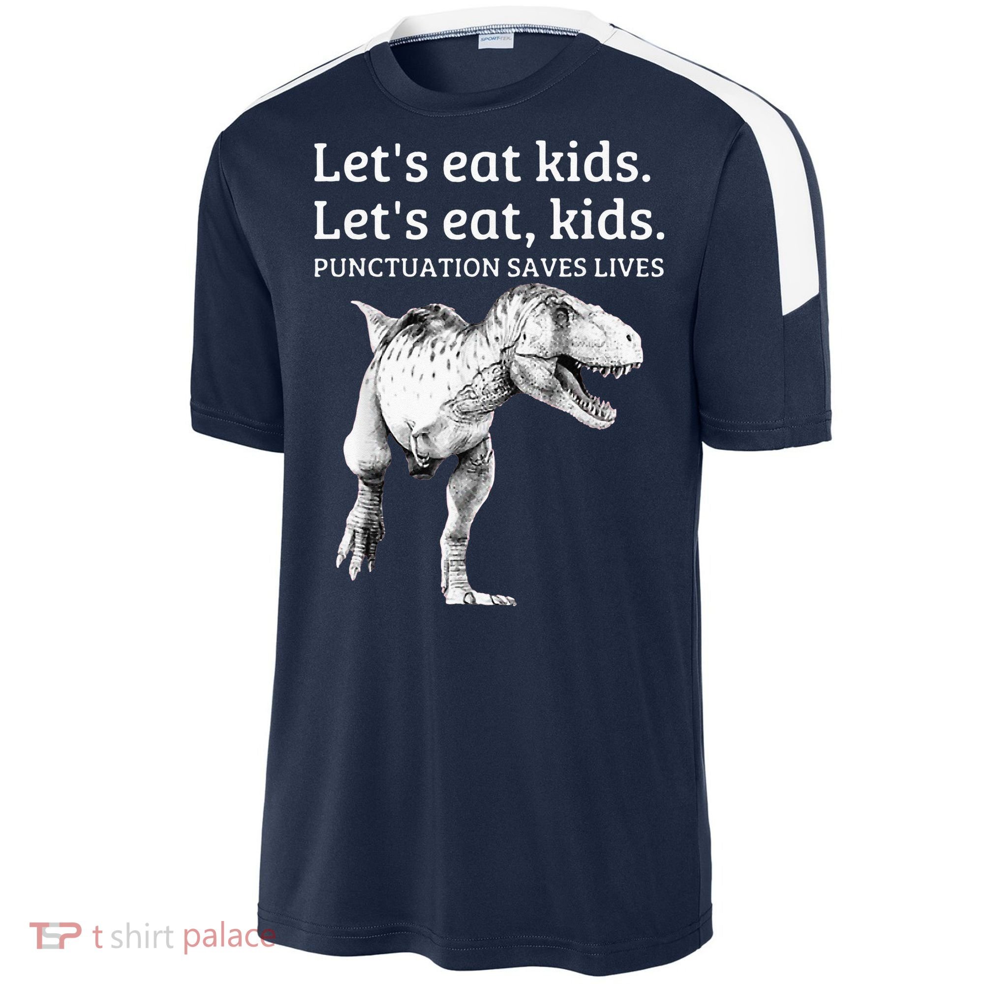Funny Lets Eat Punctuation Saves Lives Grammar Sport-Tek Competitor United Soccer Jersey