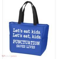 Funny Let's Eat Kids Punctuation Saves Lives Teacher Cute Gift Tote Bag thumb 3