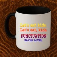 Funny Let's Eat Kids Punctuation Saves Lives Teacher Gift Coffee Mug thumb 2