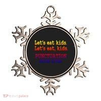 Funny Let's Eat Kids Punctuation Saves Lives Teacher Gift Ornament thumb 0