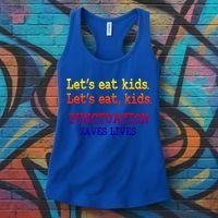 Funny Let's Eat Kids Punctuation Saves Lives Teacher Gift Women's Tank Top thumb 3