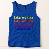 Funny Let's Eat Kids Punctuation Saves Lives Teacher Gift Tank Top thumb 2