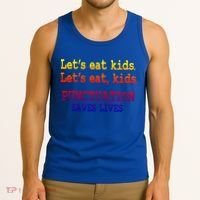 Funny Let's Eat Kids Punctuation Saves Lives Teacher Gift Tank Top thumb 3