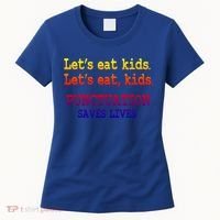 Funny Let's Eat Kids Punctuation Saves Lives Teacher Gift Women's T-Shirt thumb 0