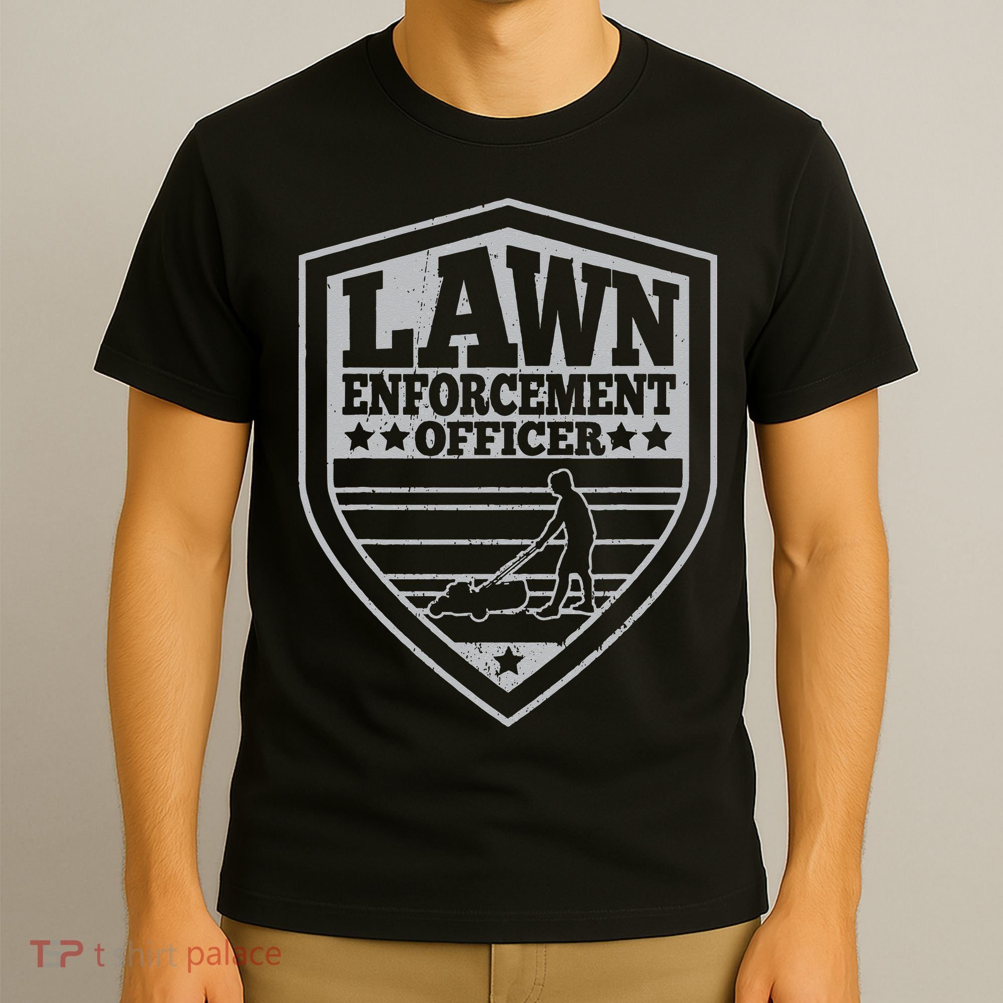 Funny Lawn Enforcement Officer Dad Lawn Mowing T-Shirt