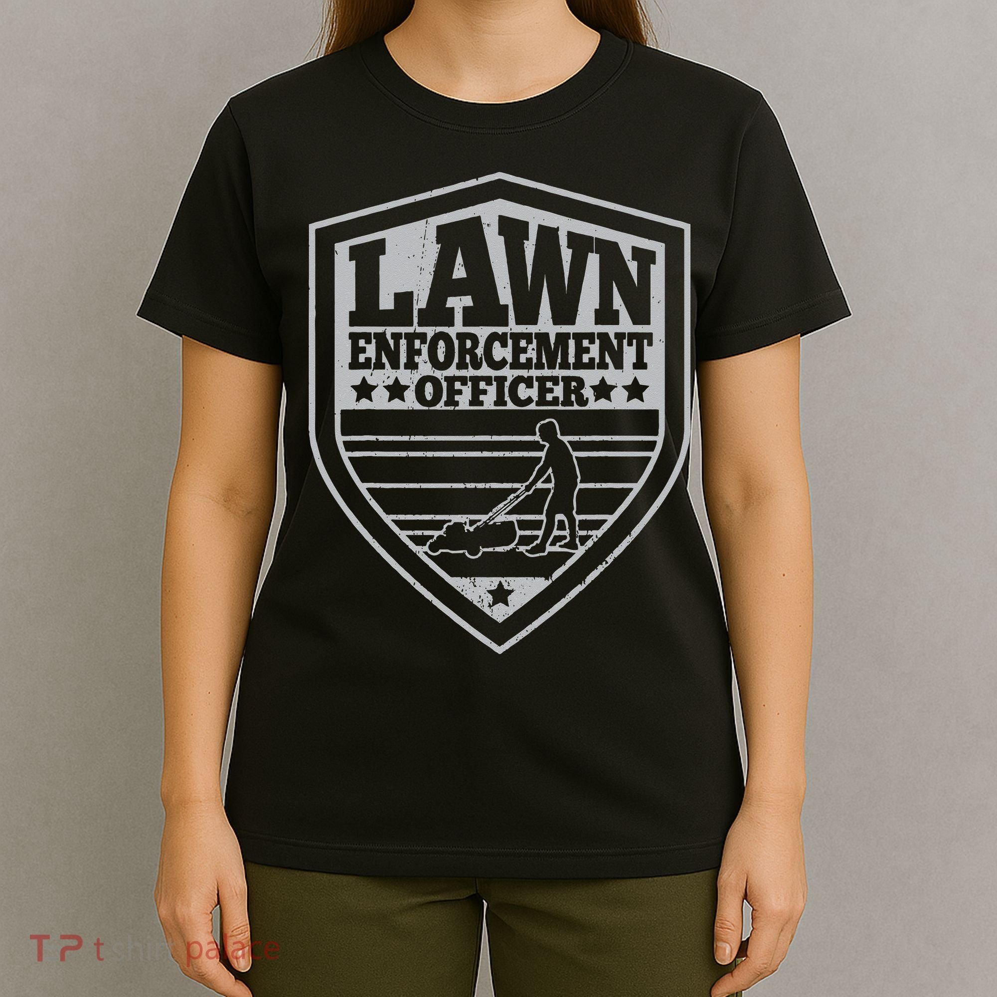 Funny Lawn Enforcement Officer Dad Lawn Mowing T-Shirt