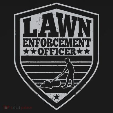Funny Lawn Enforcement Officer Dad Lawn Mowing Premium T-Shirt