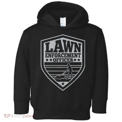 Funny Lawn Enforcement Officer Dad Lawn Mowing Toddler Hoodie