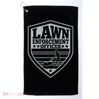 Funny Lawn Enforcement Officer Dad Lawn Mowing Golf Towel thumb 0