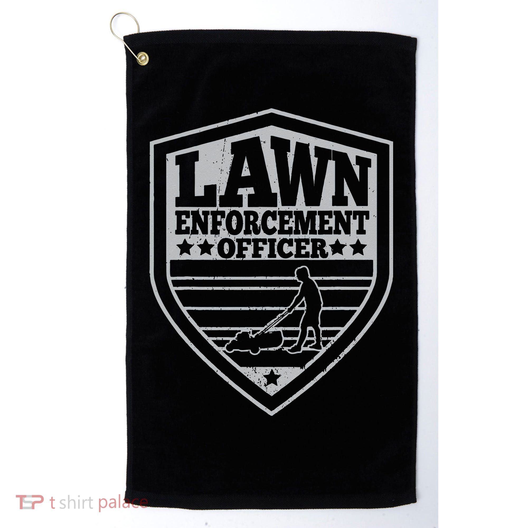 Funny Lawn Enforcement Officer Dad Lawn Mowing Golf Towel