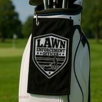 Funny Lawn Enforcement Officer Dad Lawn Mowing Golf Towel thumb 2