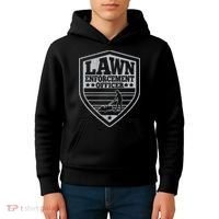 Funny Lawn Enforcement Officer Dad Lawn Mowing Kids Hoodie thumb 4