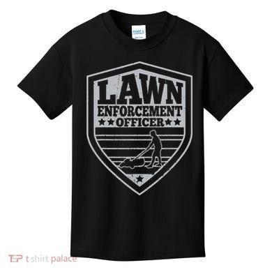 Funny Lawn Enforcement Officer Dad Lawn Mowing Kids T-Shirt