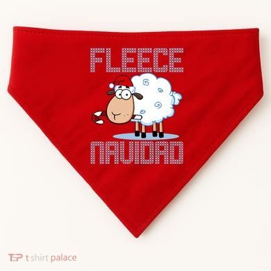 Fleece Navidad Sheep Lamb Ugly Christmas Sweater Design USA-Made Doggie Bandana
