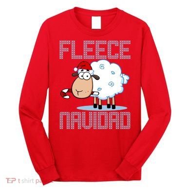 Fleece Navidad Sheep Lamb Ugly Christmas Sweater Design Long Sleeve Shirt