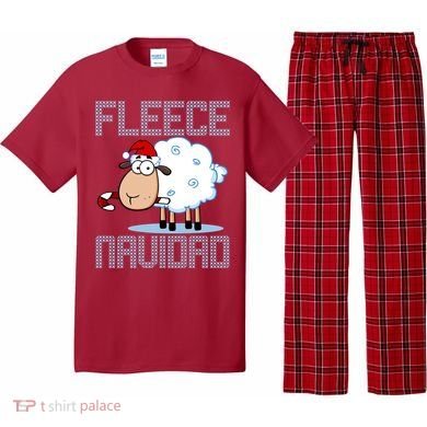 Fleece Navidad Sheep Lamb Ugly Christmas Sweater Design Pajama Set