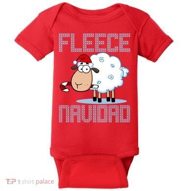Fleece Navidad Sheep Lamb Ugly Christmas Sweater Design Baby Bodysuit