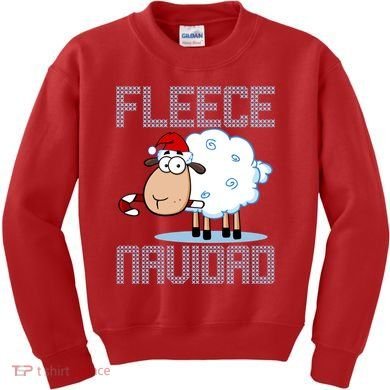 Fleece Navidad Sheep Lamb Ugly Christmas Sweater Design Kids Sweatshirt