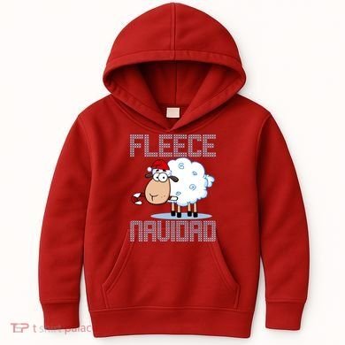 Fleece Navidad Sheep Lamb Ugly Christmas Sweater Design Kids Hoodie