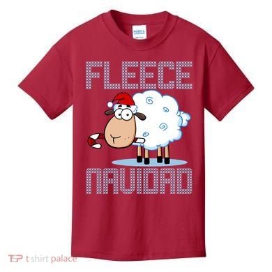 Fleece Navidad Sheep Lamb Ugly Christmas Sweater Design Kids T-Shirt