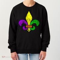 Fleur De Lis Retro Mardi Gras New Orleans Logo Women's Sweatshirt thumb 0