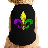 Fleur De Lis Retro Mardi Gras New Orleans Logo Doggie Tank thumb 0